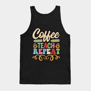 Coffee teach repeat Tank Top